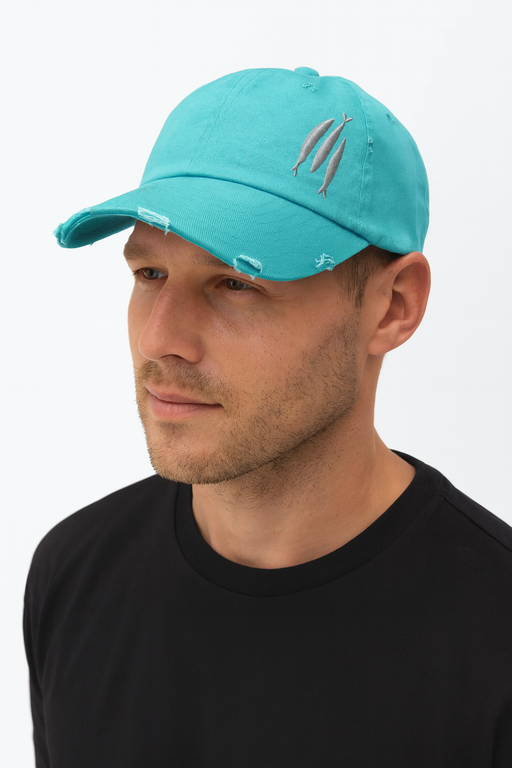 Gorra Teal Tres Peces – Estilo Desgastado - Imagen 2