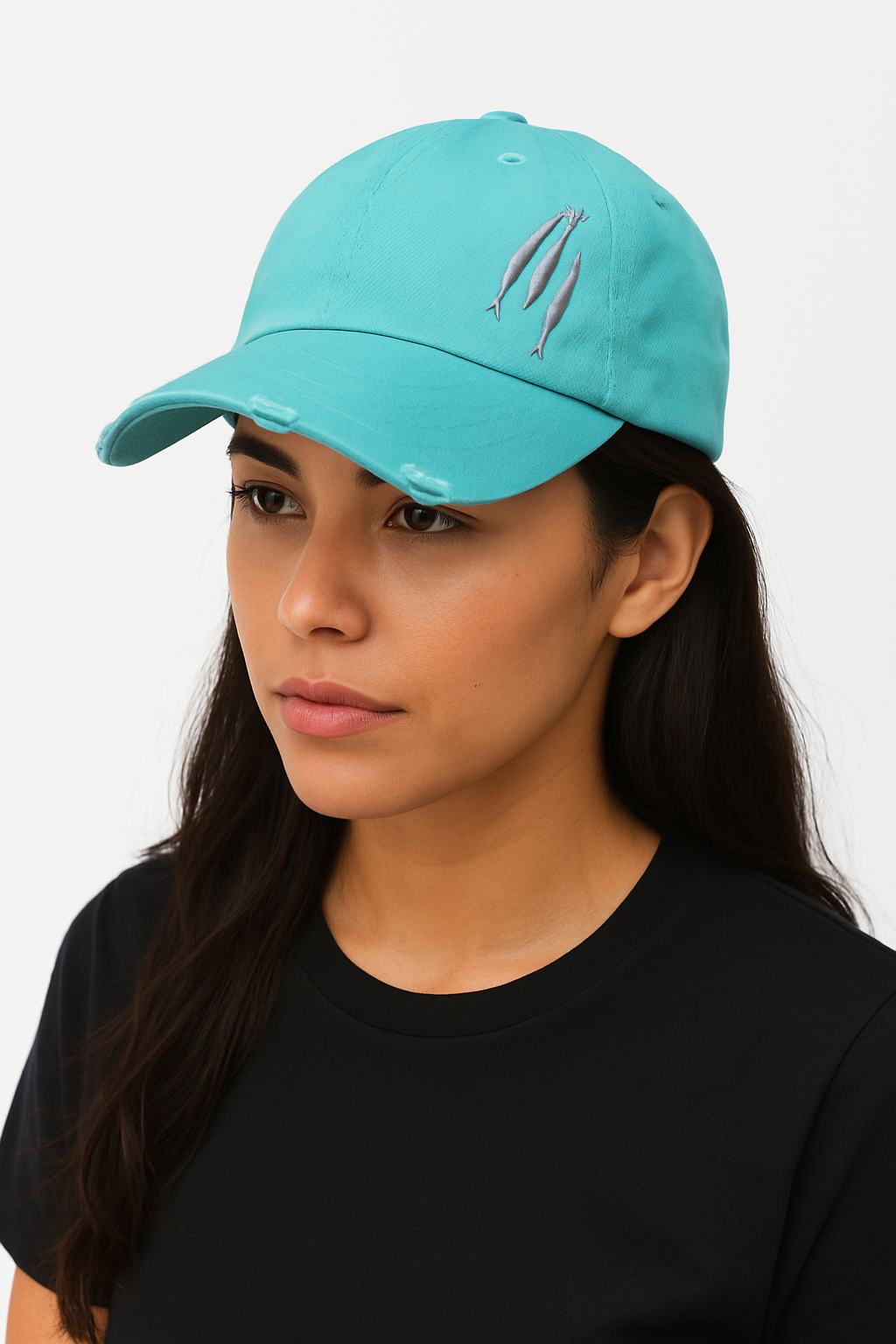 Gorra Teal Tres Peces – Estilo Desgastado - Imagen 3